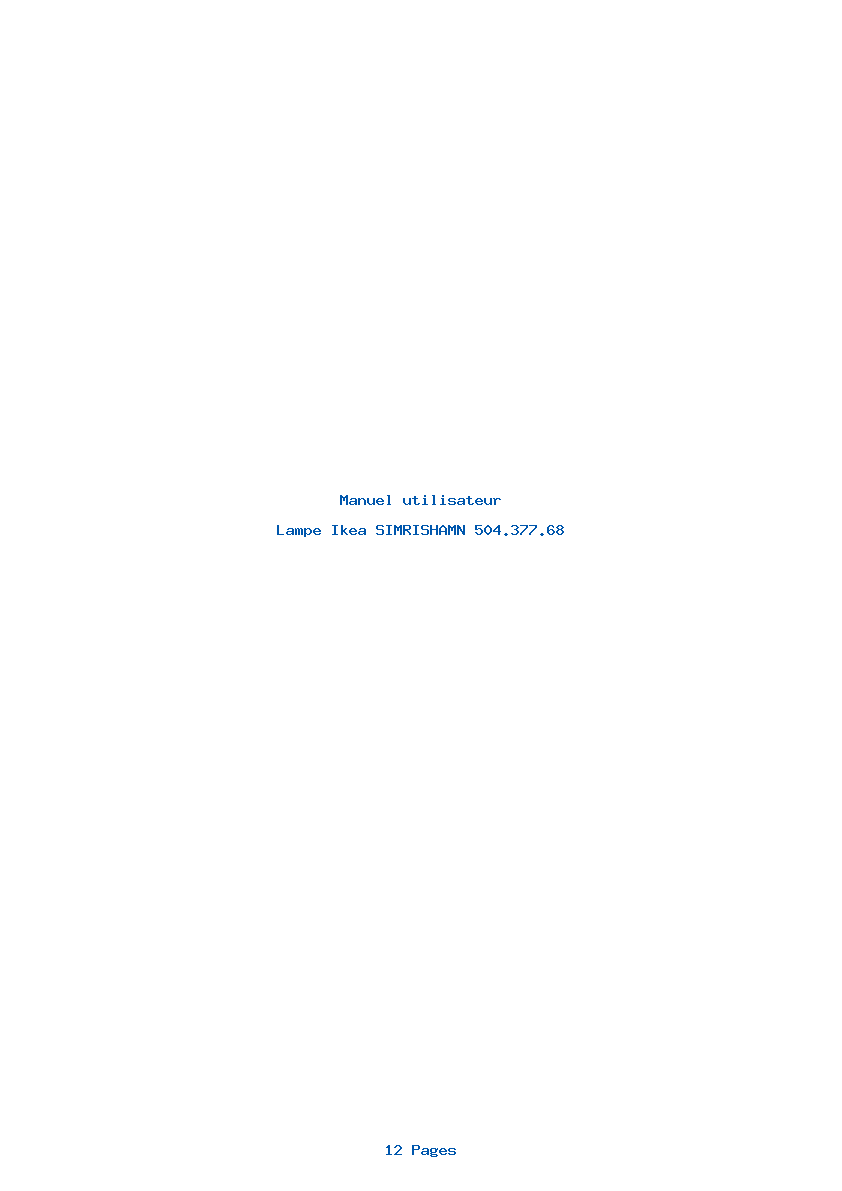 Page 1 de la notice Manuel utilisateur Ikea SIMRISHAMN 504.377.68