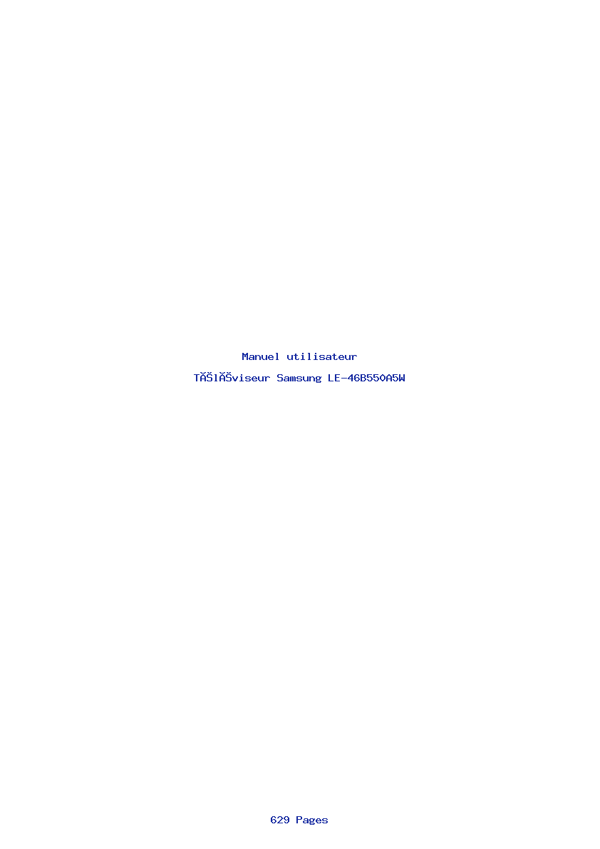 Page 1 de la notice Manuel utilisateur Samsung LE-46B550A5W