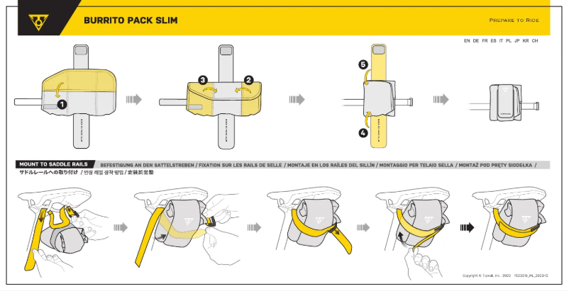 Page 1 de la notice Manuel utilisateur Topeak Burrito Pack Slim