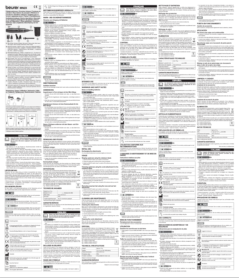 Page 1 de la notice Manuel utilisateur Beurer MN2X