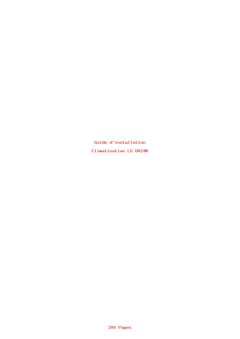 Page 1 de la notice Guide d'installation LG UV24R
