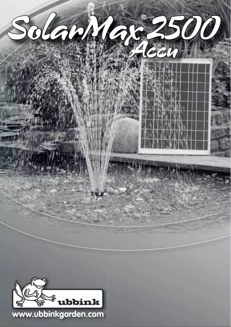 Page 1 of the manual User Manual Ubbink SolarMax 2500