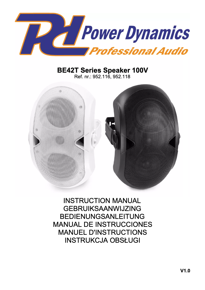 Page 1 de la notice Manuel utilisateur Power Dynamics BE42TB