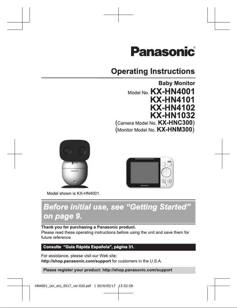 Page 1 de la notice Manuel utilisateur Panasonic KX-HN4101