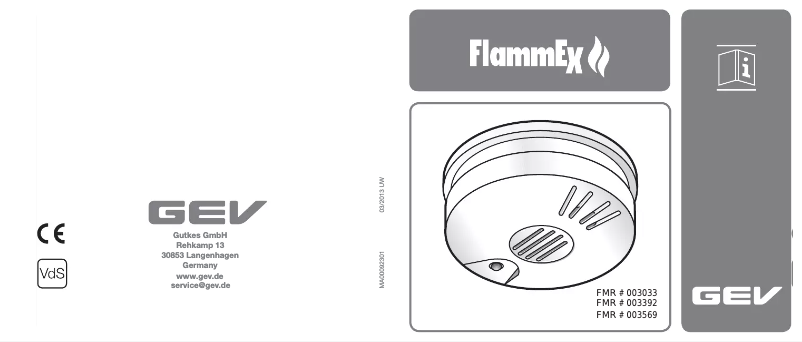 Page 1 of the manual User Manual GEV FMR 3392 FlammEx