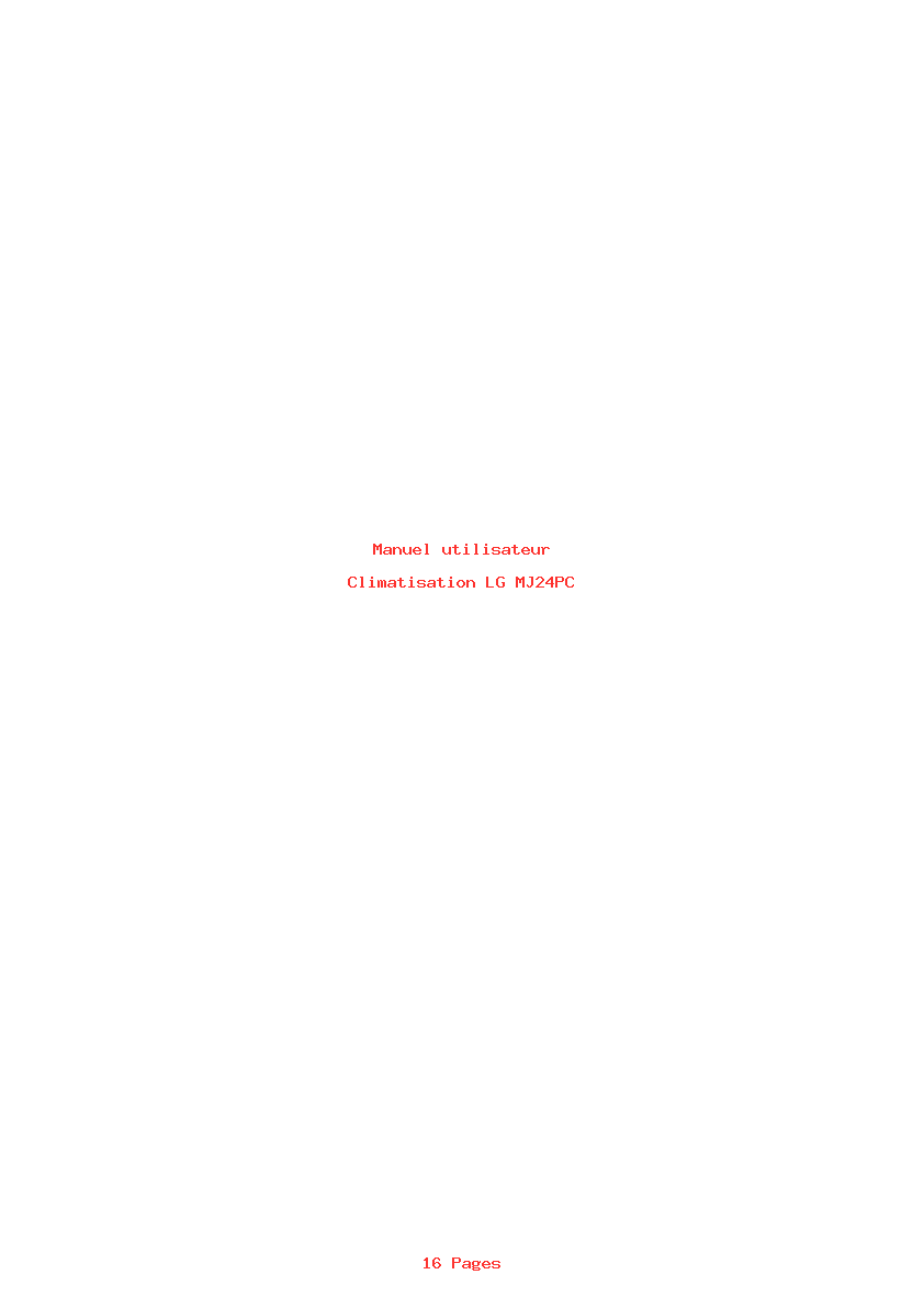 Page 1 de la notice Manuel utilisateur LG MJ24PC