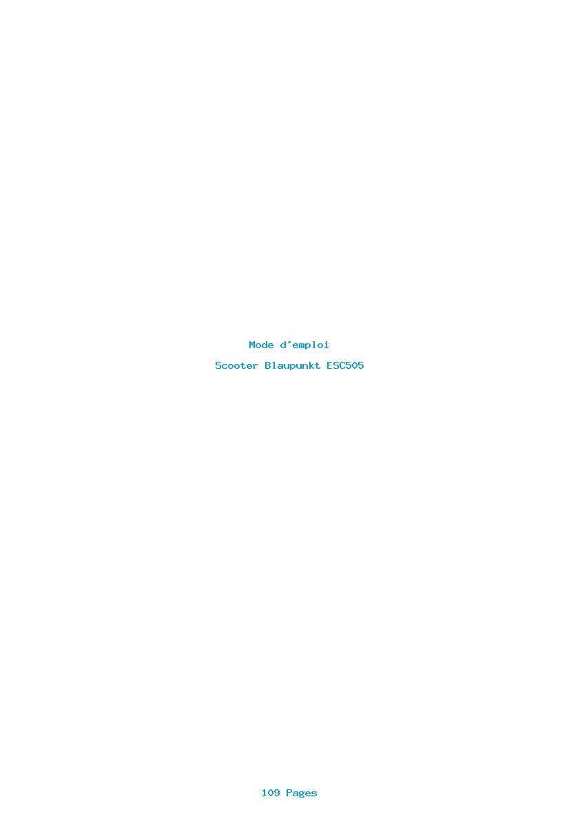 Page 1 de la notice Mode d'emploi Blaupunkt ESC505