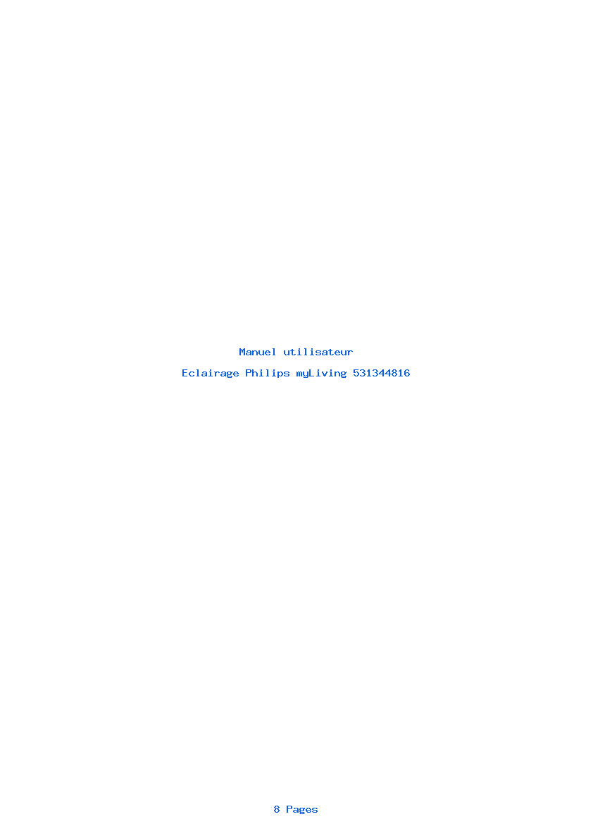 Page 1 de la notice Manuel utilisateur Philips myLiving 531344816