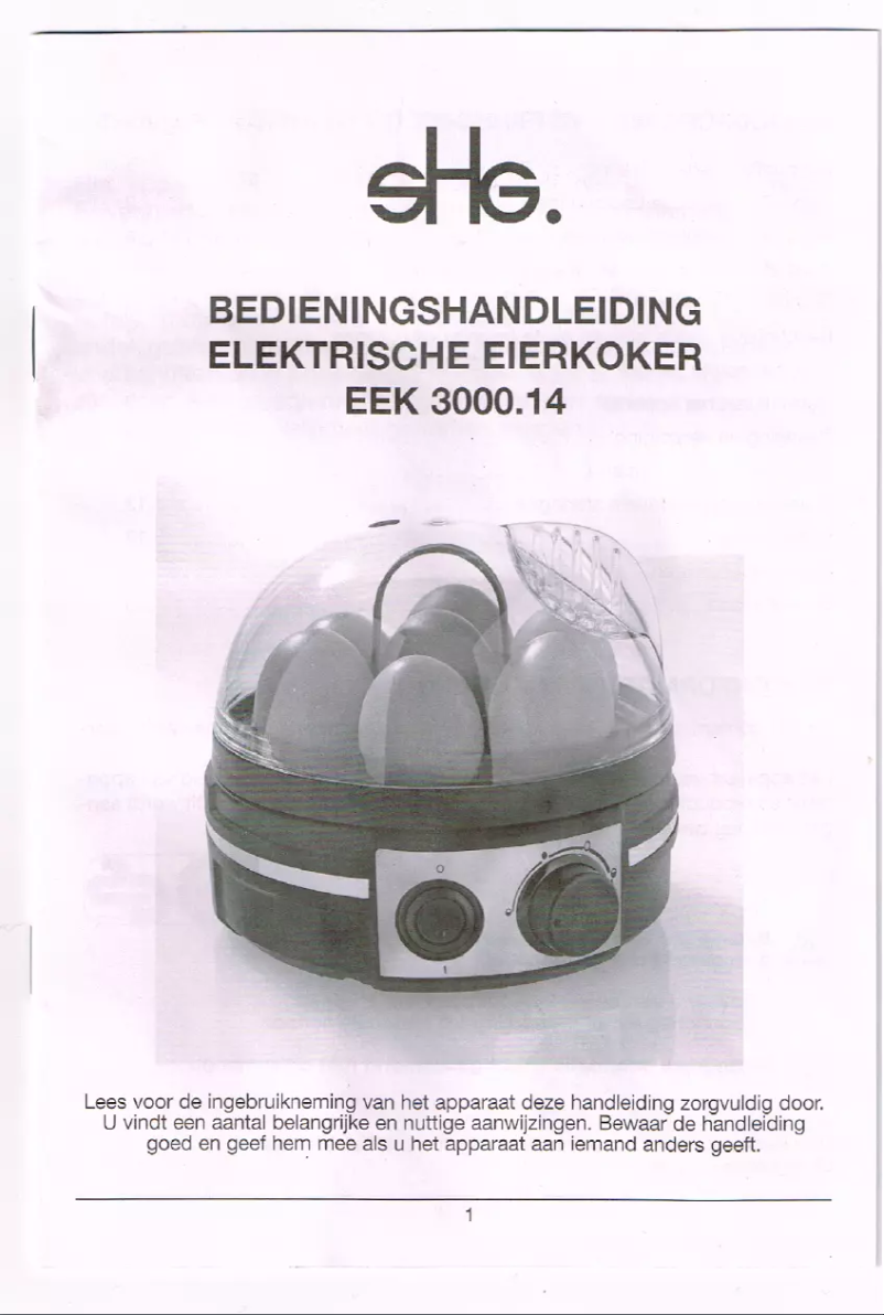 Page 1 de la notice Manuel utilisateur SHG EEK 3000.14