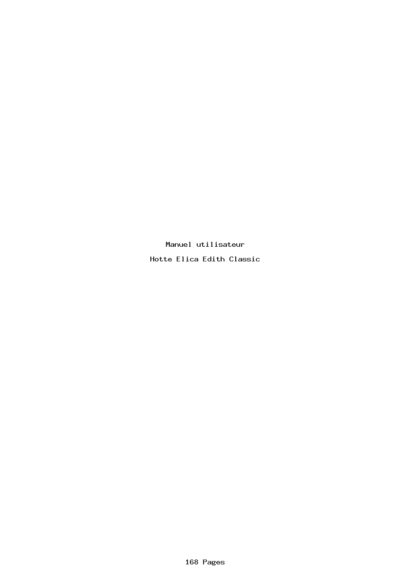 Page 1 de la notice Manuel utilisateur Elica Edith Classic