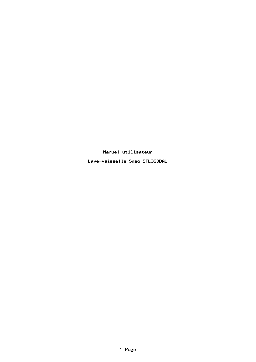 Page 1 de la notice Manuel utilisateur Smeg STL323DAL
