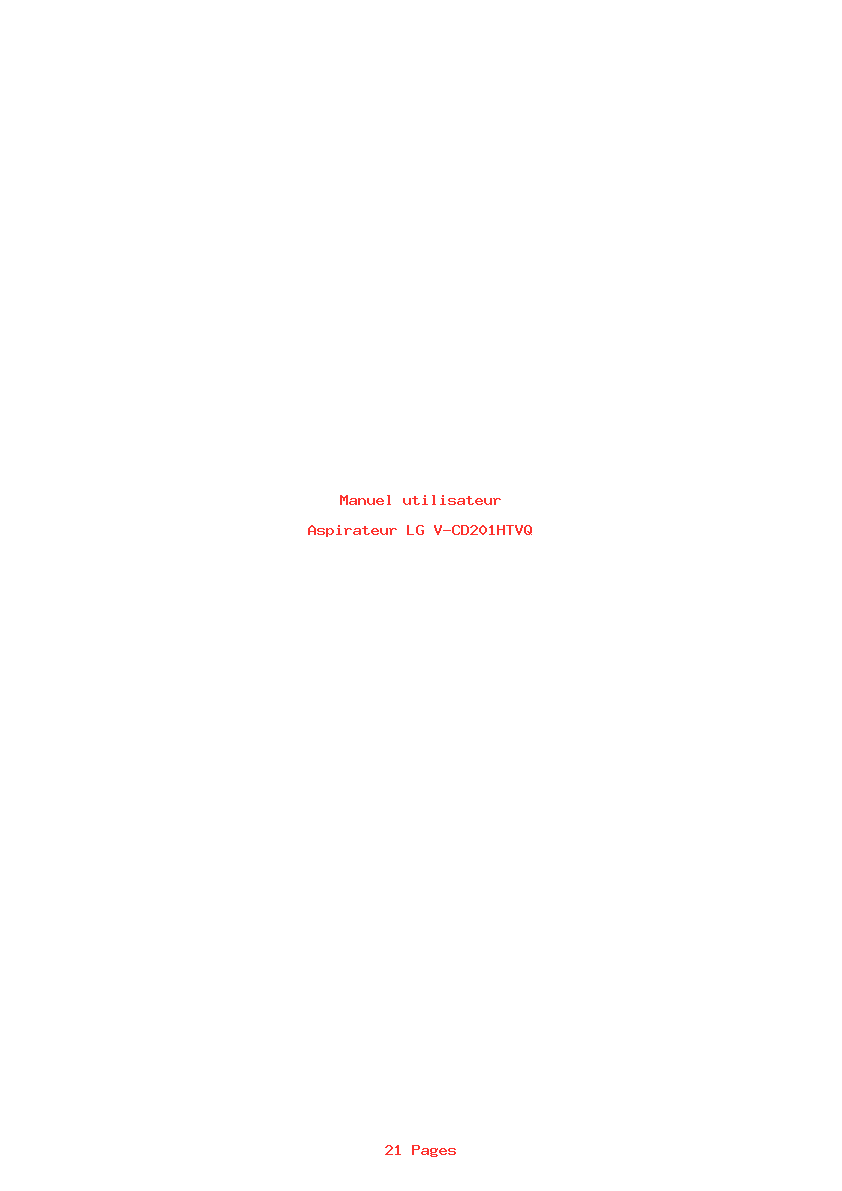Page 1 de la notice Manuel utilisateur LG V-CD201HTVQ