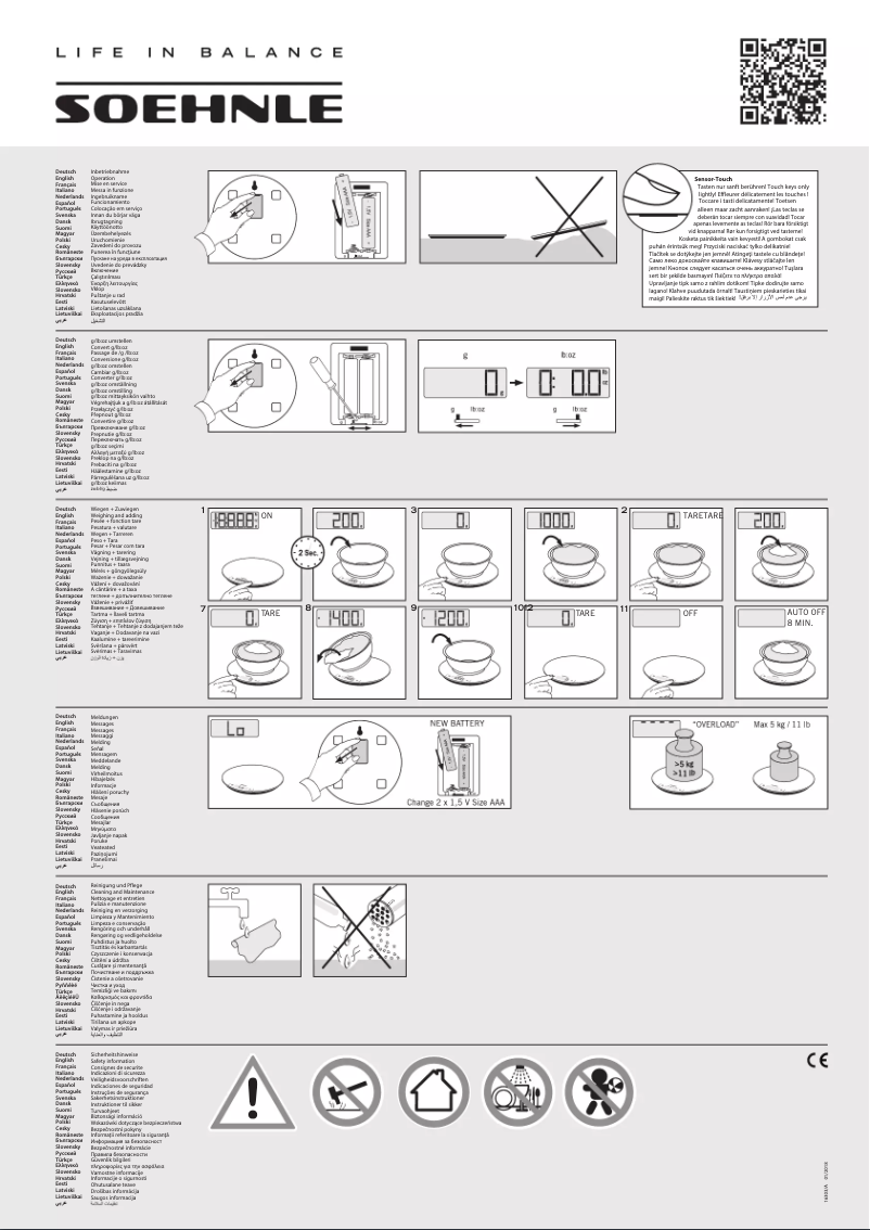Page 1 de la notice Manuel utilisateur Soehnle Page Comfort 200 61503