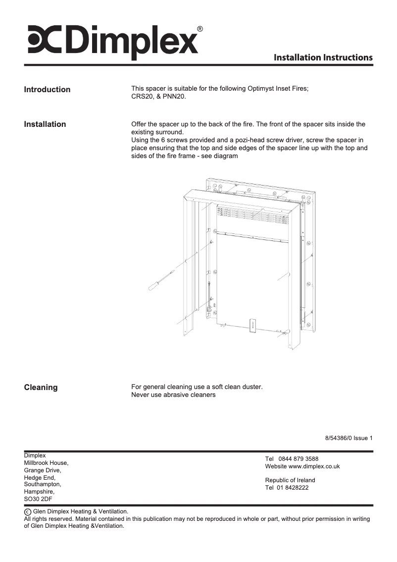 Página 1 del manual Manual de usuario Dimplex OSP003