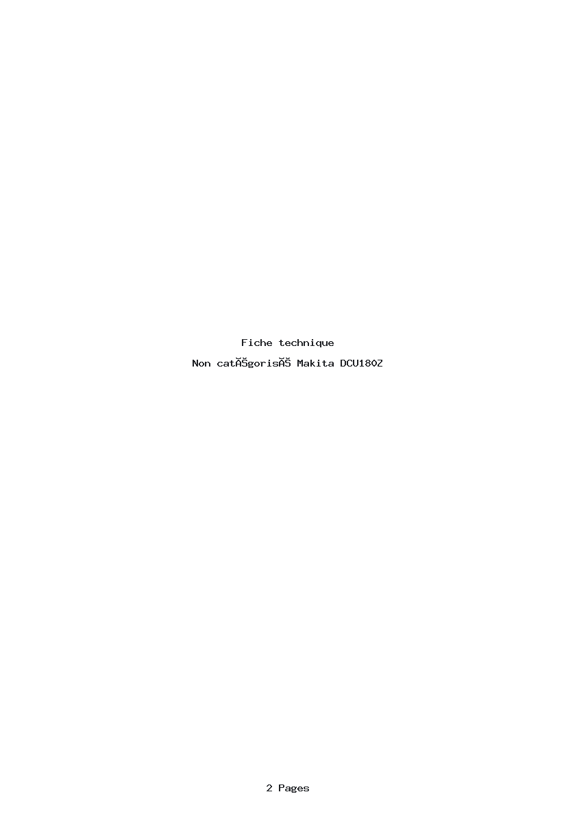 Image de la première page du manuel de l'appareil DCU180Z