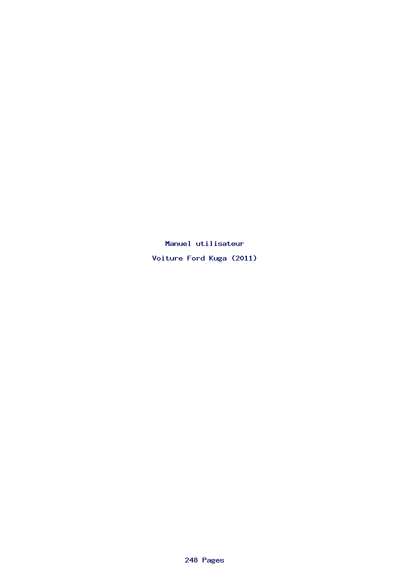 Page 1 de la notice Manuel utilisateur Ford Kuga (2011)