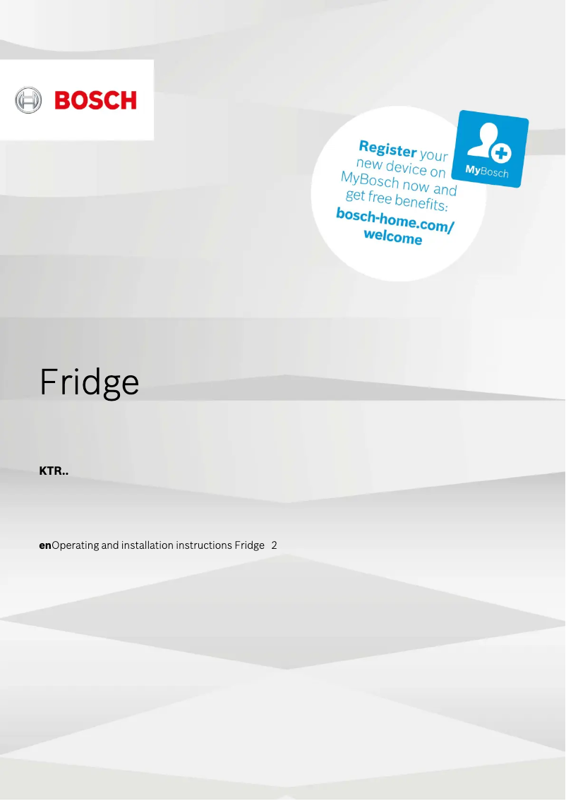 Page 1 of the manual User Manual Bosch Serie 2 KTR15NWFAG