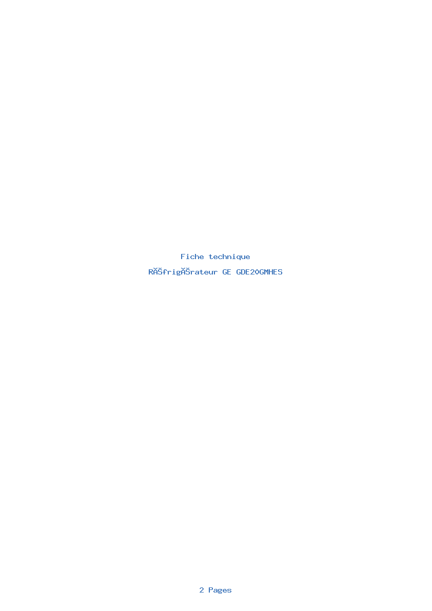 Image de la première page du manuel de l'appareil GDE20GMHES