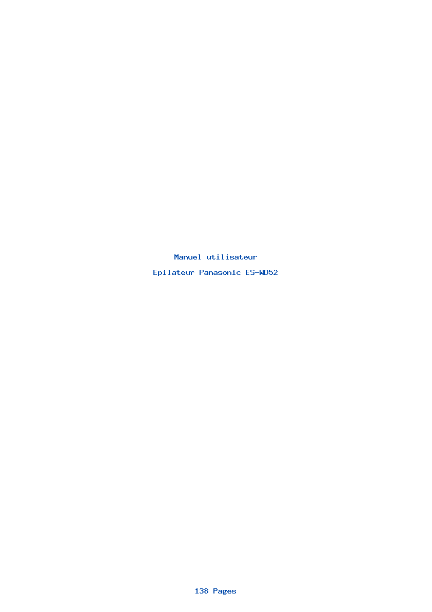 Page 1 de la notice Manuel utilisateur Panasonic ES-WD52