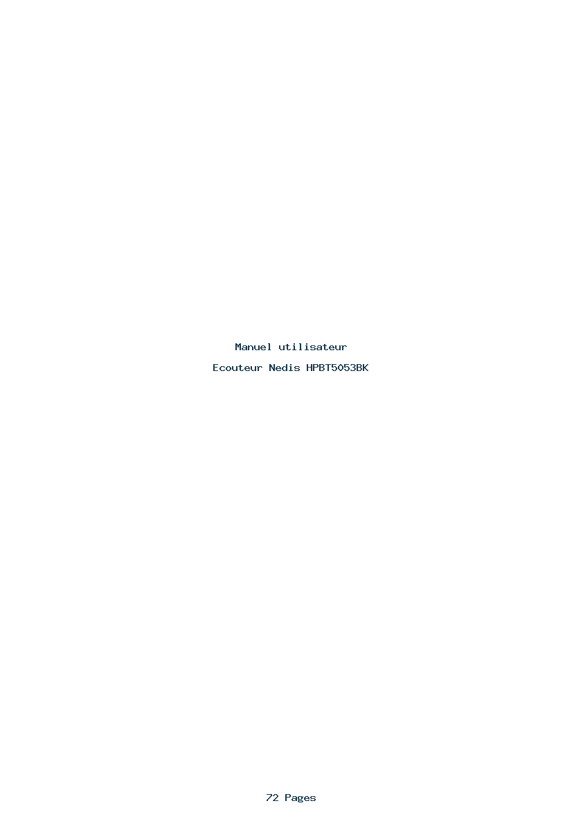 Page 1 de la notice Manuel utilisateur Nedis HPBT5053BK