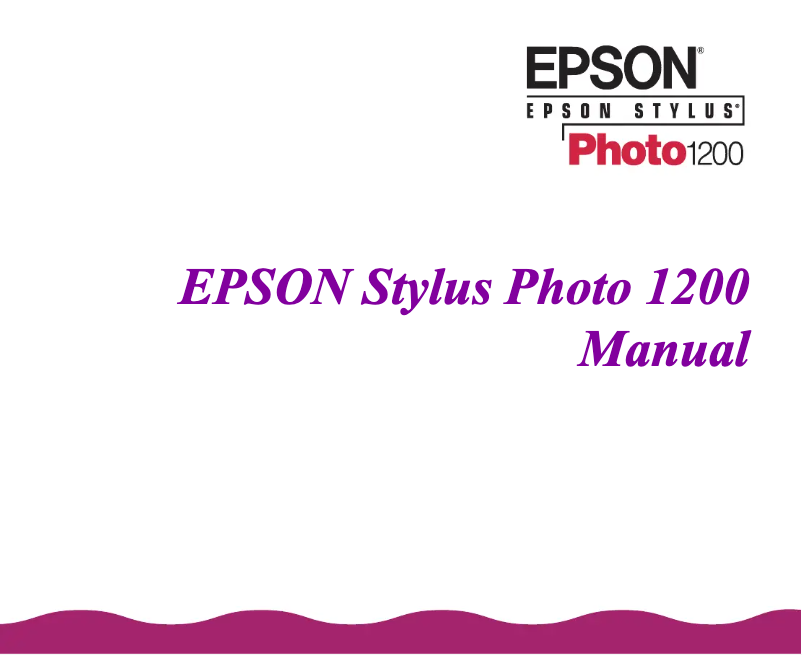 Page 1 de la notice Manuel utilisateur Epson Stylus Photo 1200