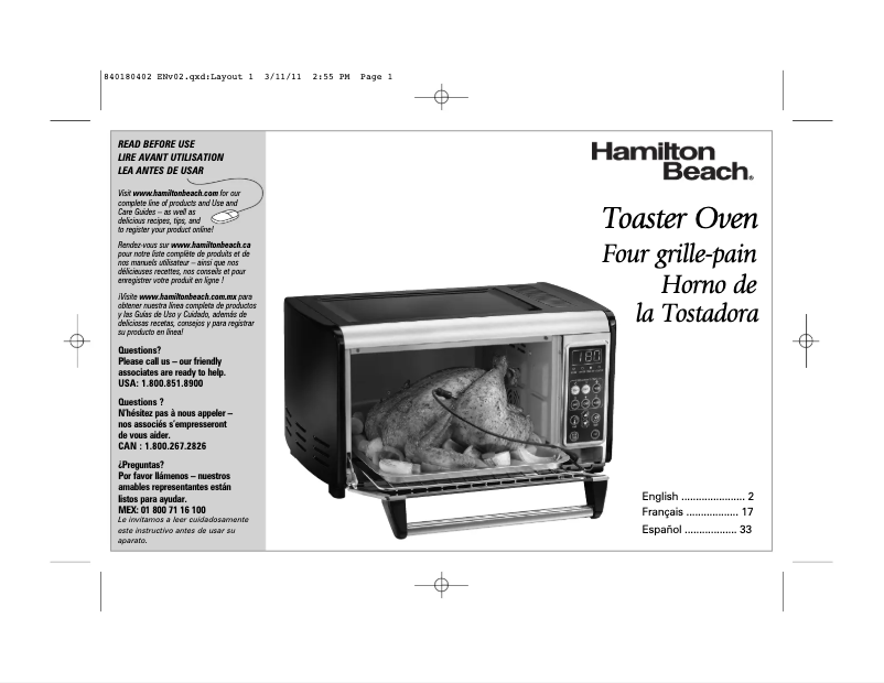 Page 1 de la notice Manuel utilisateur Hamilton Beach Set & Forget 31230