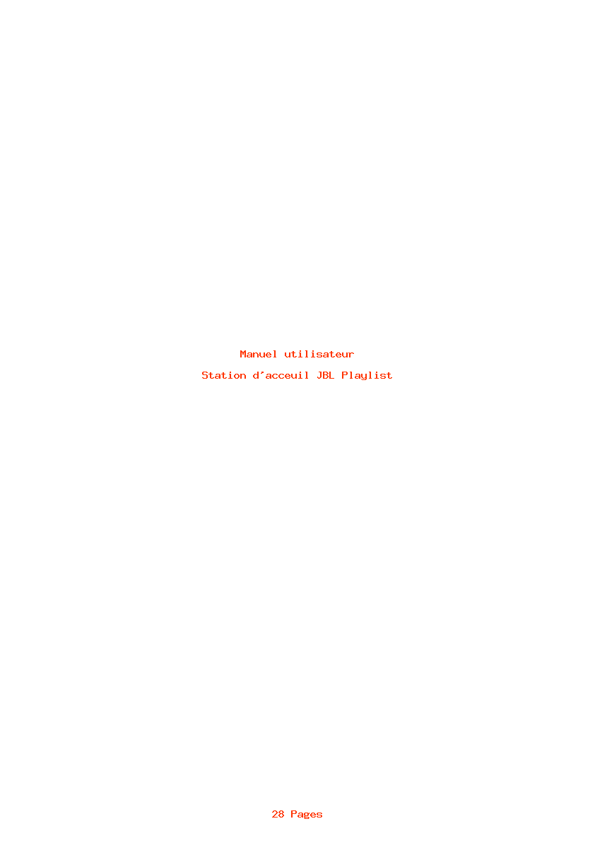 Page 1 de la notice Manuel utilisateur JBL Playlist