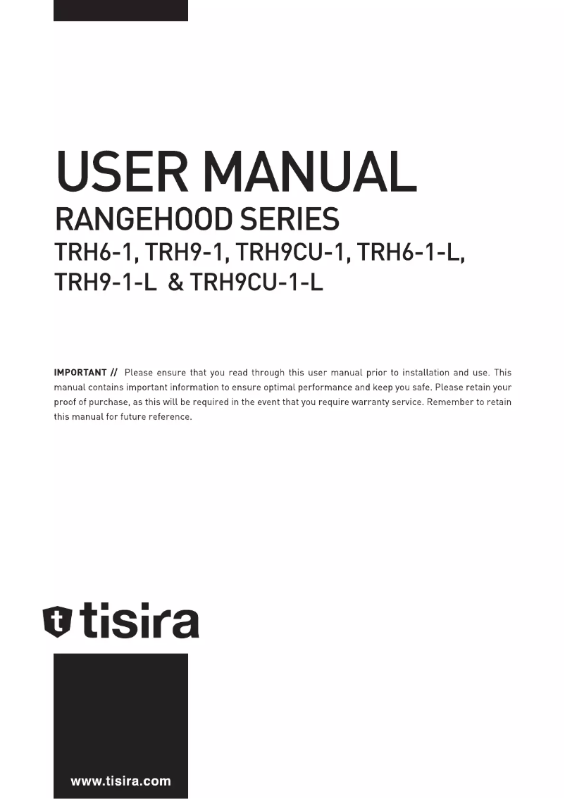 Page 1 de la notice Manuel utilisateur Tisira TRH6-1