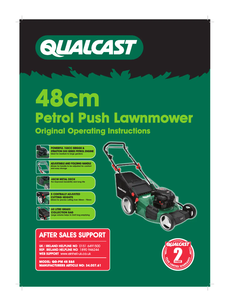 Page 1 de la notice Manuel utilisateur Qualcast QG-PM 48 B&S