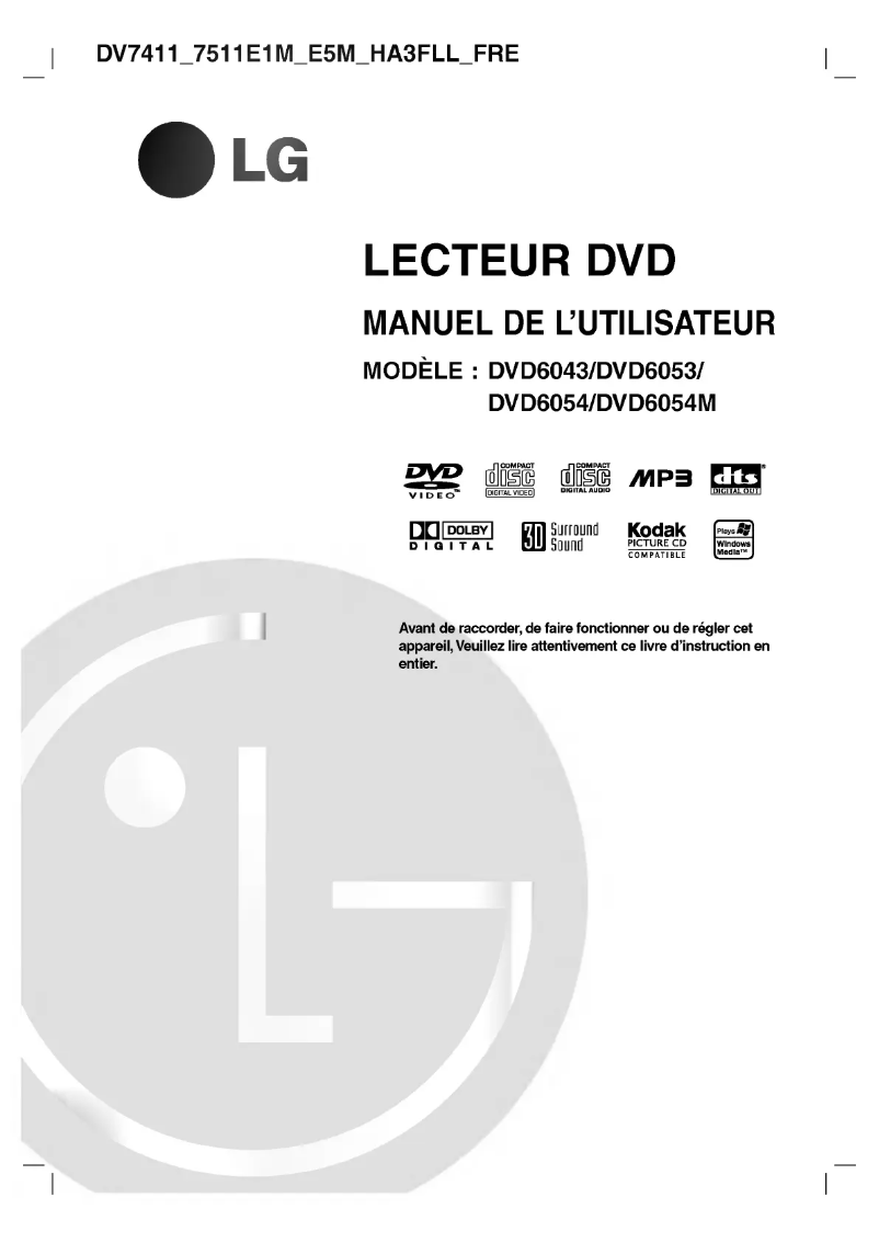 Page 1 of the manual User Manual LG DV7411E1M