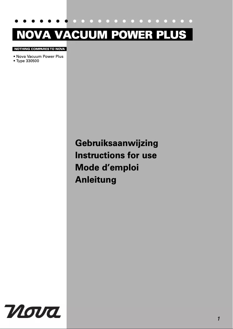 Page 1 de la notice Manuel utilisateur Nova 330500 Power Plus