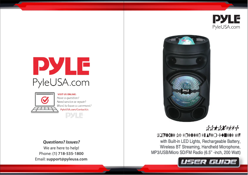 Page 1 de la notice Manuel utilisateur Pyle PPHP81LTB