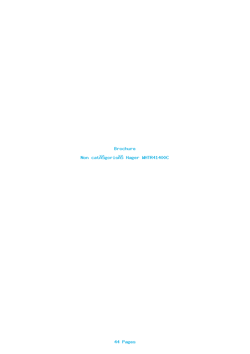 Page 1 de la notice Brochure Hager WHTR41400C
