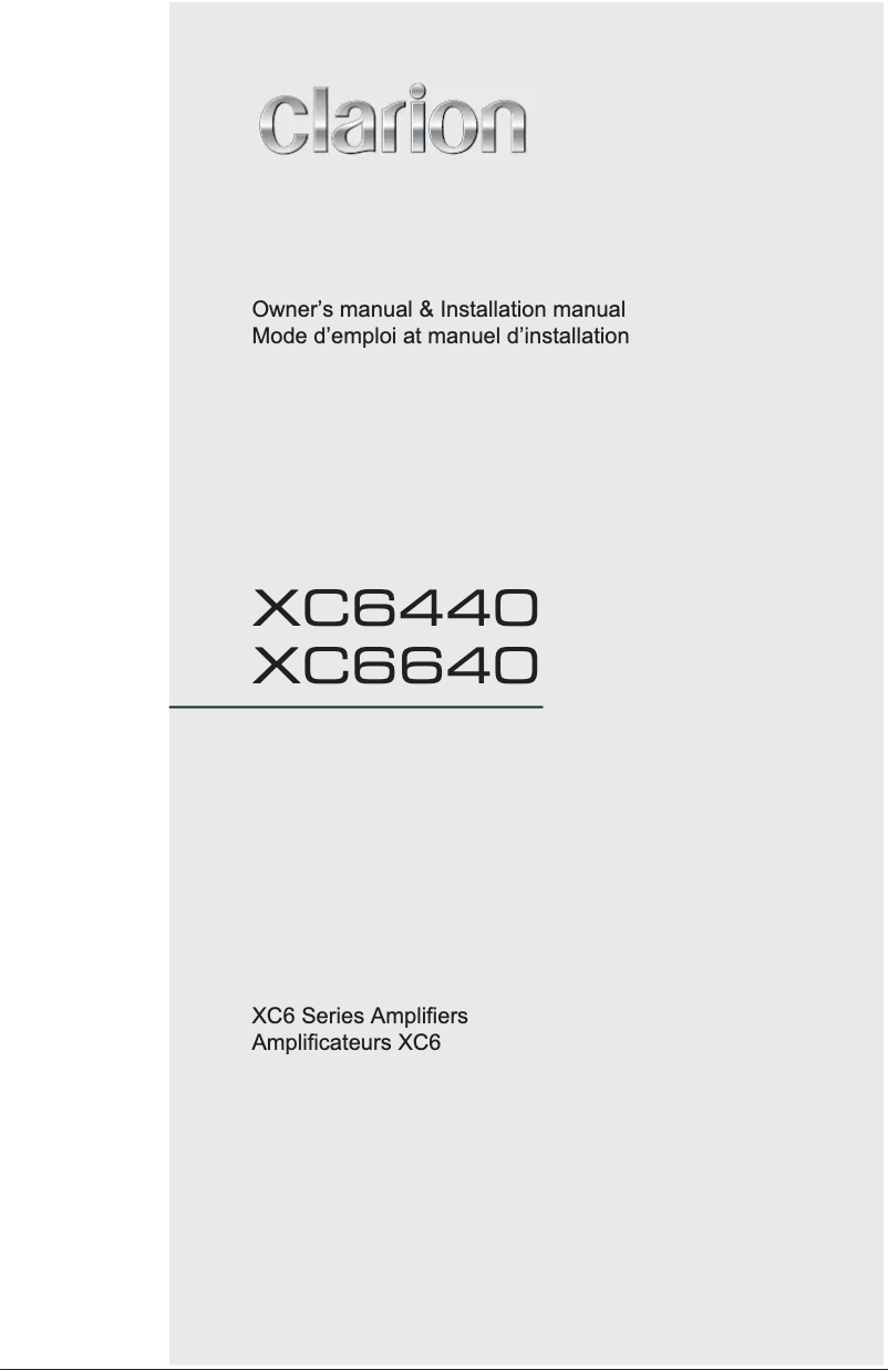 Page 1 de la notice Manuel utilisateur Clarion XC6440