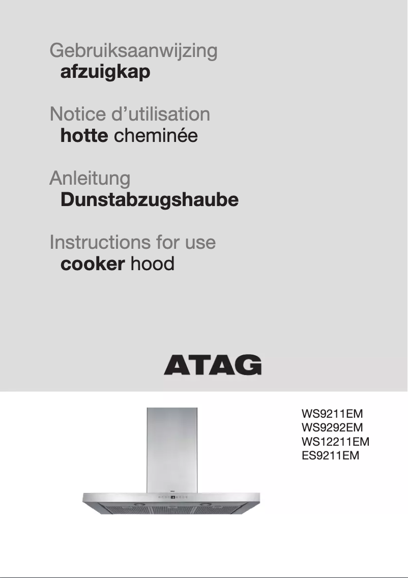 Page 1 de la notice Manuel utilisateur Atag WS9211EM