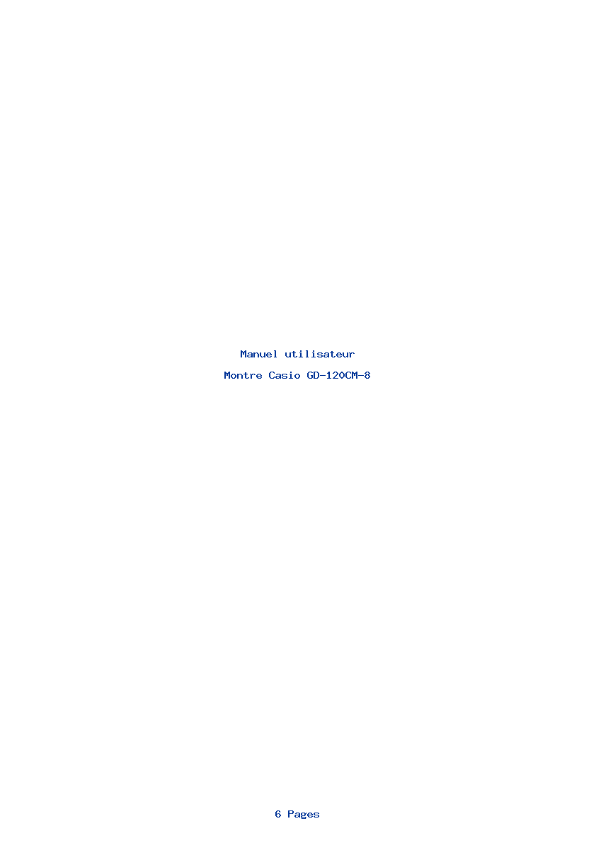 Page 1 de la notice Manuel utilisateur Casio GD-120CM-8