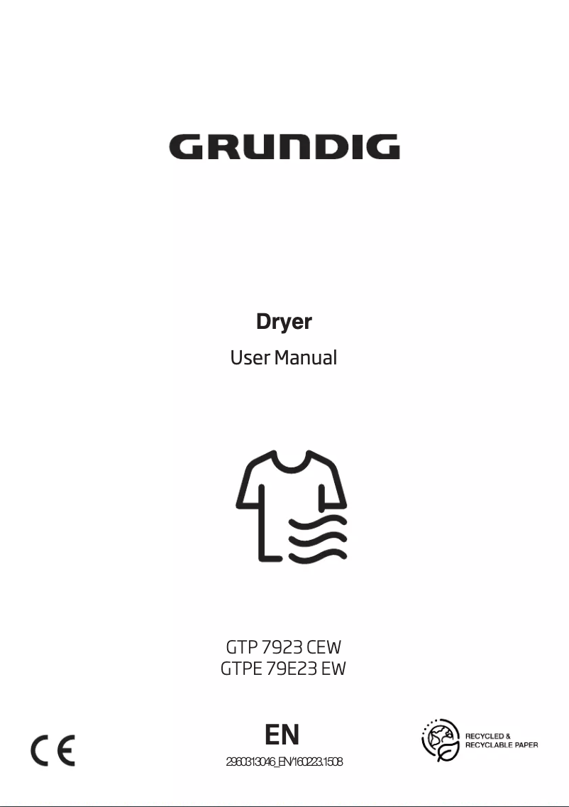 Page 1 de la notice Manuel utilisateur Grundig GTPE 79E23 EW