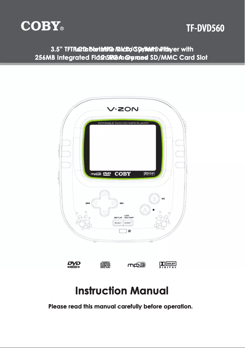 Page 1 de la notice Manuel utilisateur Coby TF-DVD560