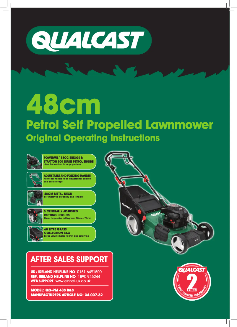 Page 1 de la notice Manuel utilisateur Qualcast QG-PM 48 S B&S