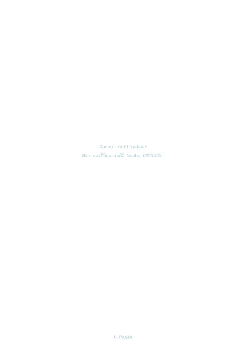 Page 1 de la notice Manuel utilisateur Smoby AAP1231F