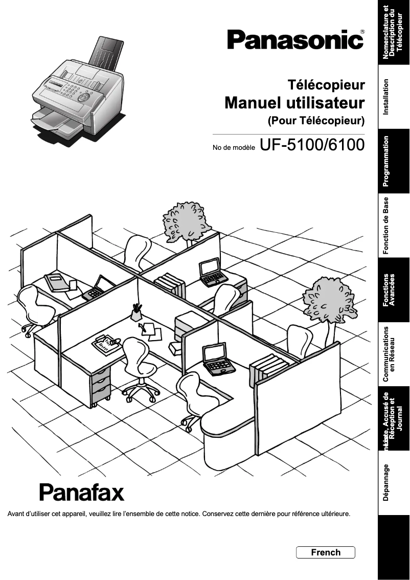 Page 1 de la notice Manuel utilisateur Panasonic Panafax UF-6100