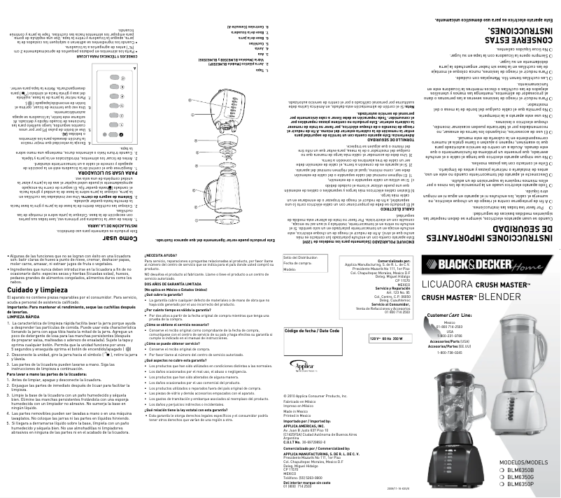 Page 1 de la notice Manuel utilisateur Black & Decker BLM6350B