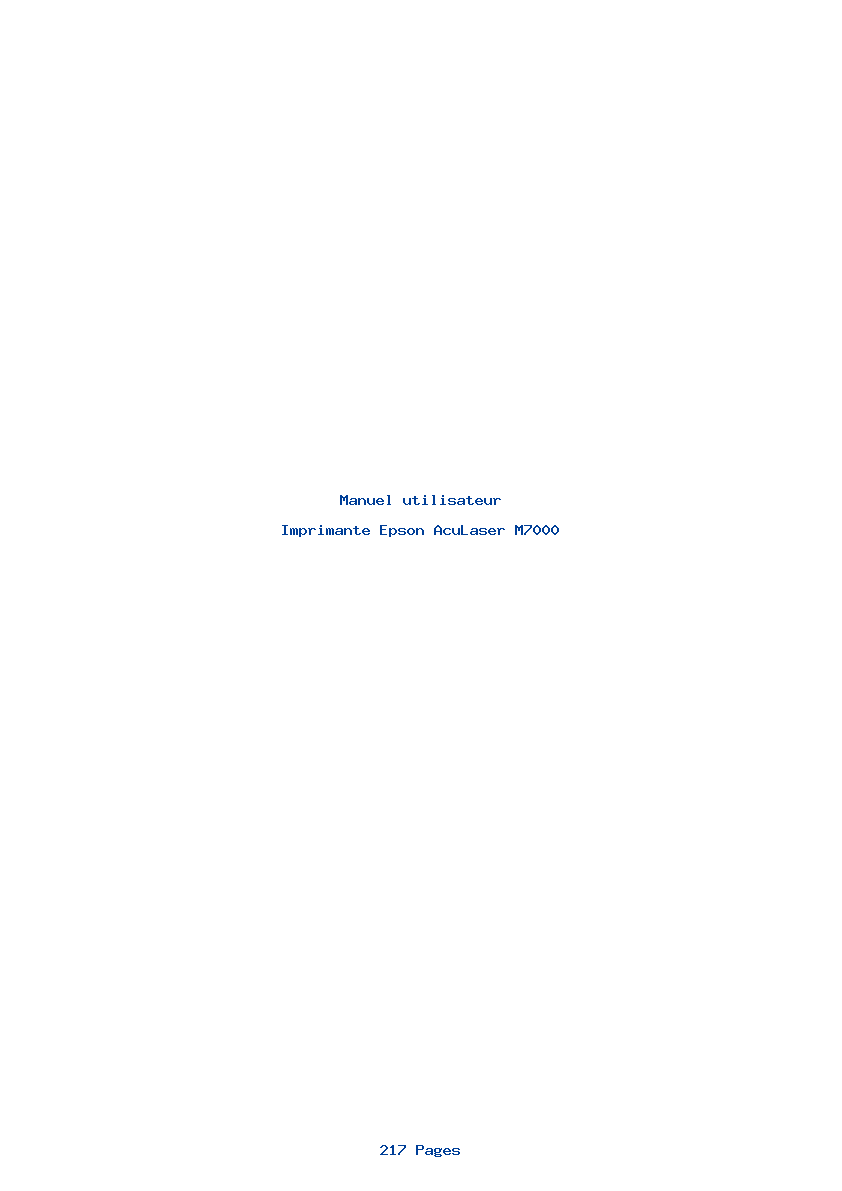 Page 1 de la notice Manuel utilisateur Epson AcuLaser M7000