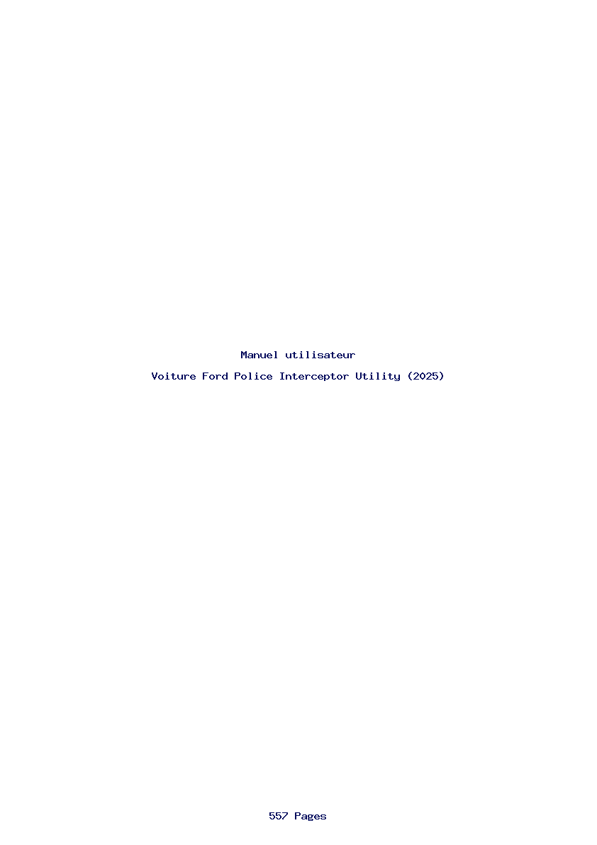 Page 1 de la notice Manuel utilisateur Ford Police Interceptor Utility (2025)