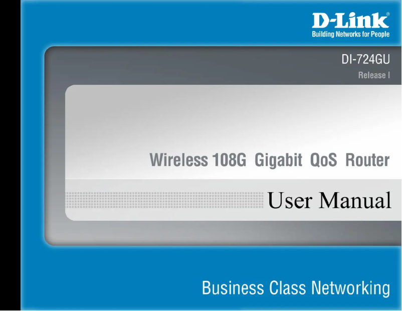 Page 1 de la notice Manuel utilisateur D-Link DI-724GU