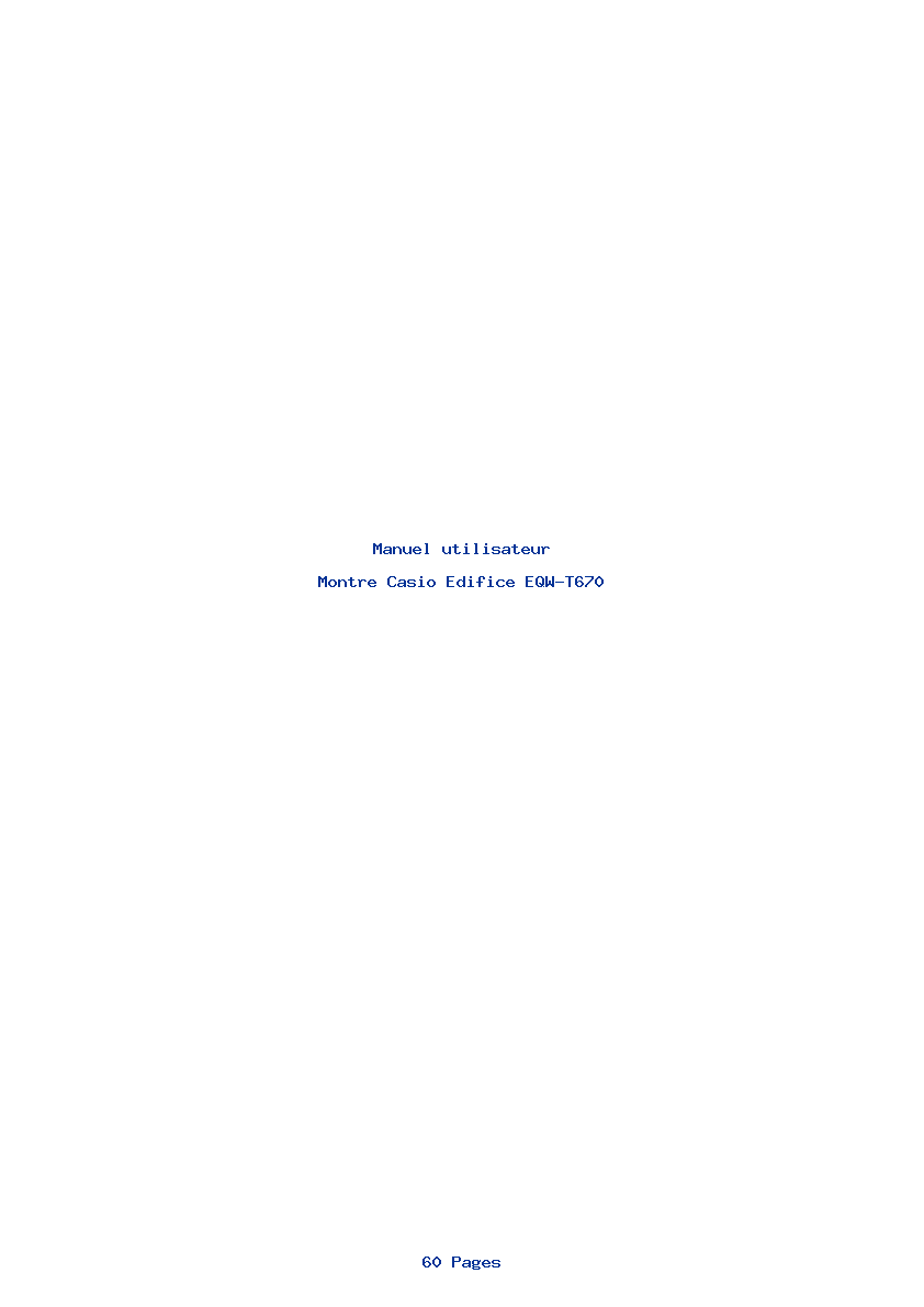 Page 1 de la notice Manuel utilisateur Casio Edifice EQW-T670