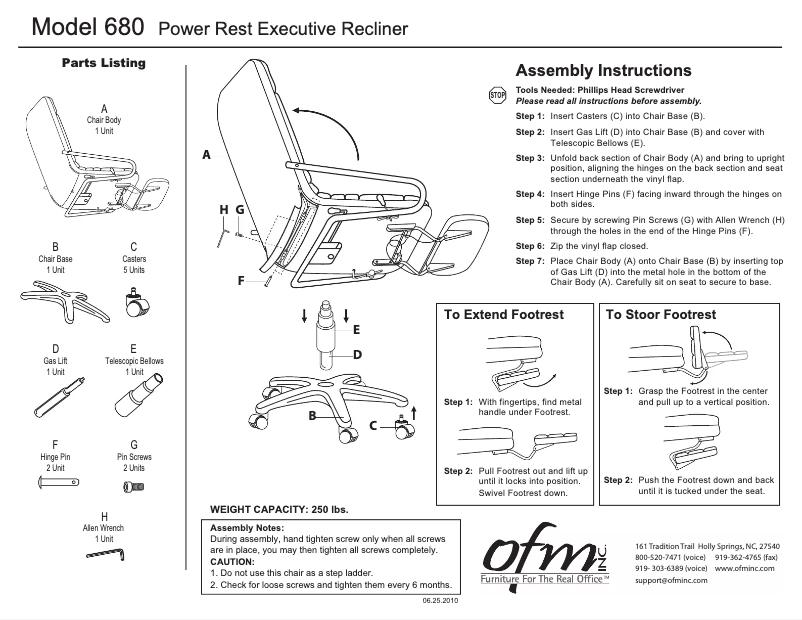Page 1 de la notice Manuel utilisateur OFM 680