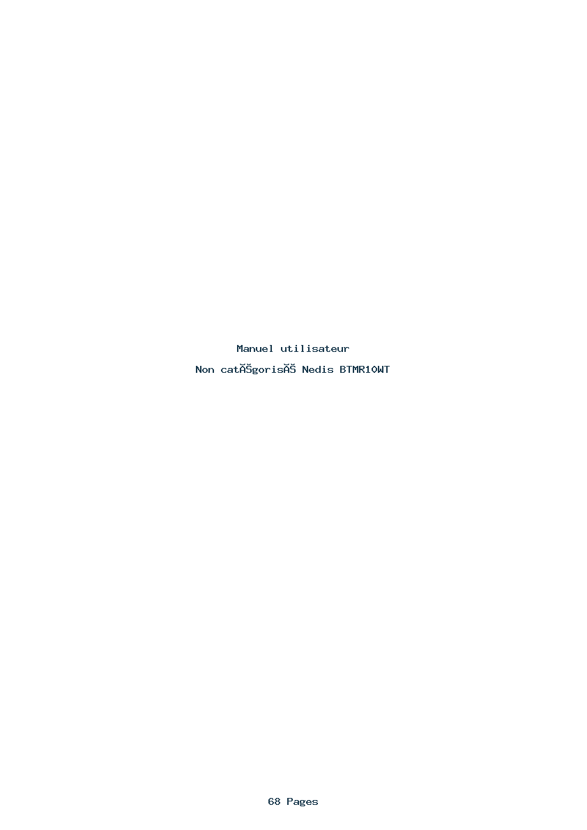 Image de la première page du manuel de l'appareil BTMR10WT