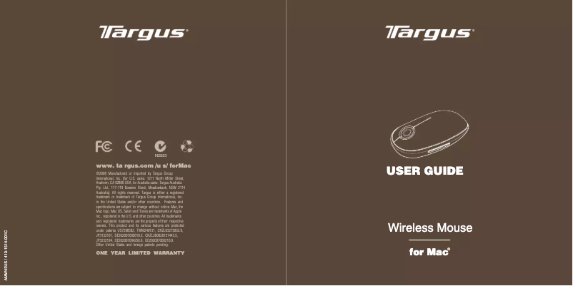 Page 1 de la notice Manuel utilisateur Targus AMW43US