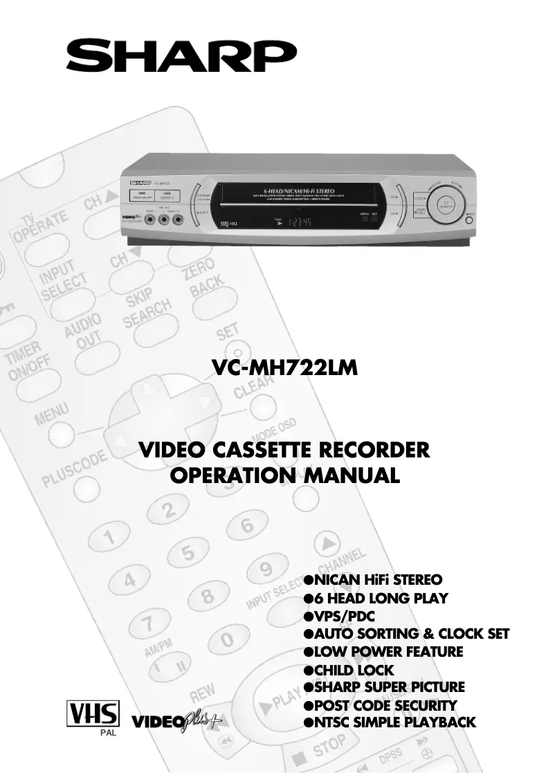 Página 1 del manual Manual de usuario Sharp VC-MH722LM